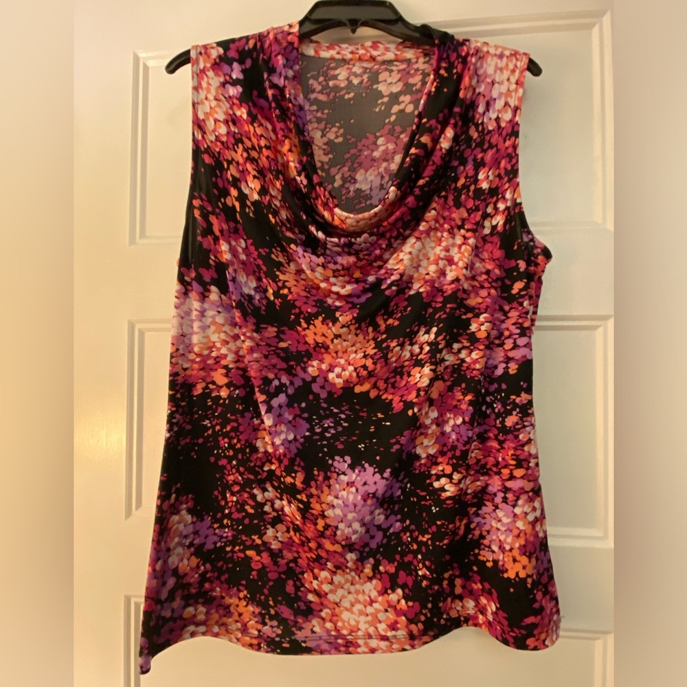 WORTHINGTON SLEEVELESS DRAPE FRONT TOP SZ L